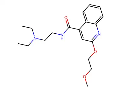 Cinchoninamide, N-(2-(diethylamino)ethyl)-2-(2-methoxyethoxy)- structure