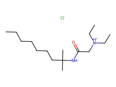 Acetamide, 2-(diethylamino)-N-(1,1-dimethyloctyl)-, hydrochloride structure