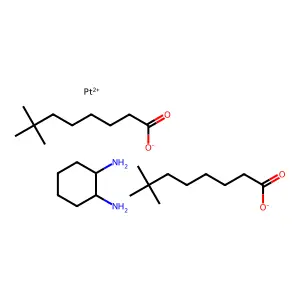 Cyclohexane-1,2-diamine;7,7-dimethyloctanoate;platinum(2+) structure