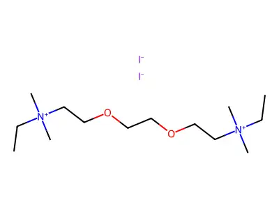 Ammonium, (ethylenebis(oxyethylene))bis(ethyldimethyl-, diiodide structure