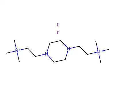 2,2'-(Piperazine-1,4-diyl)bis(N,N,N-trimethylethan-1-aminium) diiodide structure