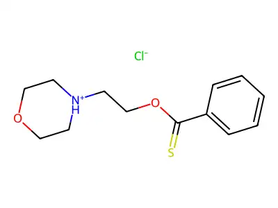 Benzoic acid, thio-, O-2-morpholinoethyl ester, hydrochloride structure