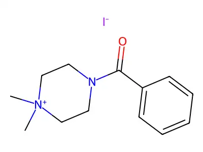 Piperazinium, 4-benzoyl-1,1-dimethyl-, iodide structure