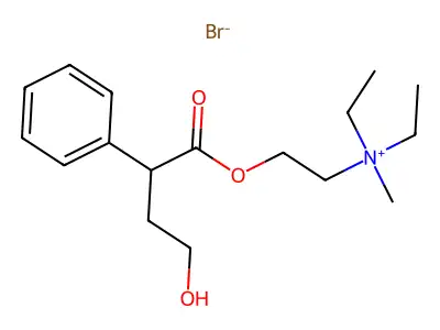 Ammonium, diethyl(2-hydroxyethyl)methyl-, bromide, 3-hydroxy-2-phenylbutyrate structure