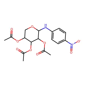 N-p-Nitrophenyl-D-ribosylamine triacetate structure