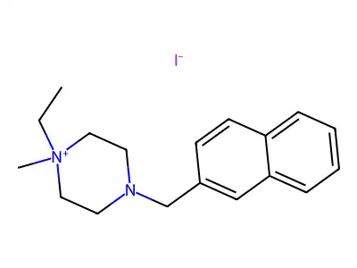 Piperazinium, 1-ethyl-1-methyl-4-(2-naphthylmethyl)-, iodide structure