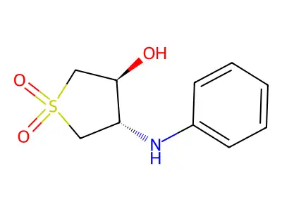 (3S,4S)-3-hydroxy-4-(phenylamino)thiolane-1,1-dione structure