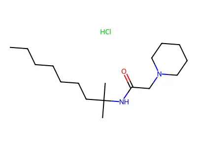 1-Piperidineacetamide, N-(1,1-dimethyloctyl)-, hydrochloride structure