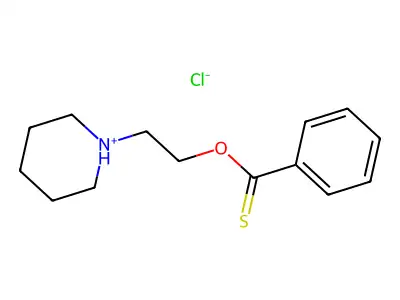 Benzoic acid, thio-, O-2-piperidinoethyl ester, hydrochloride structure