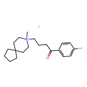 8-Azoniaspiro(4.5)decane, 8-(3-(p-fluorobenzoyl)propyl)-8-methyl-, iodide structure