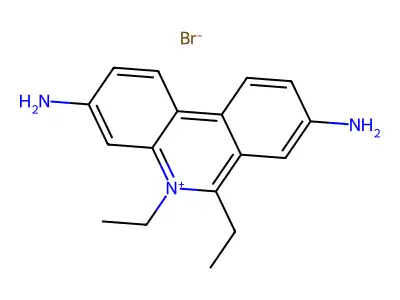 5,6-Diethyl-3-imino-3,5-dihydrophenanthridin-8-amine--hydrogen bromide (1/1) structure