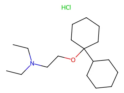 Triethylamine, 2-((1-cyclohexylcyclohexyl)oxy)-, hydrochloride structure