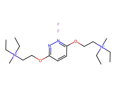 Ammonium, (3,6-pyridazinediylbis(oxyethylene))bis(diethylmethyl-, diiodide structure