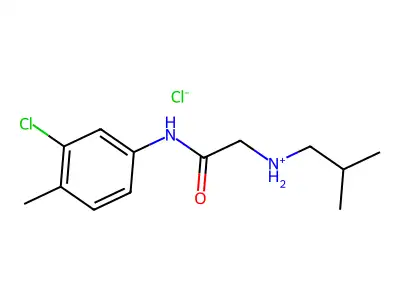 p-Acetotoluidide, 3'-chloro-2-isobutylamino-, hydrochloride structure