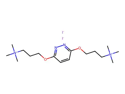 Ammonium, (3,6-pyridazinediylbis(oxytrimethylene))bis(trimethyl-, dibromide structure