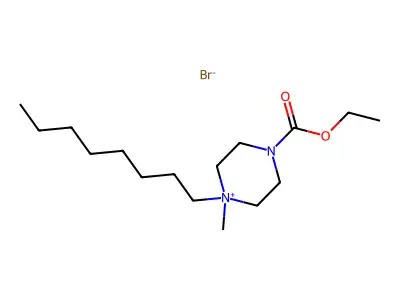 4-(Ethoxycarbonyl)-1-methyl-1-octylpiperazin-1-ium bromide structure