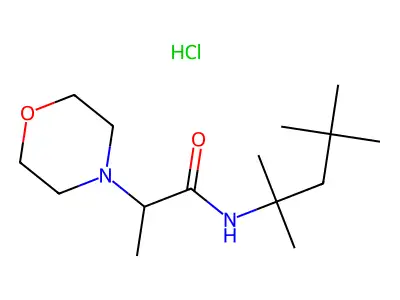 4-Morpholineacetamide, alpha-methyl-N-(1,1,3,3-tetramethylbutyl)-, hydrochloride structure