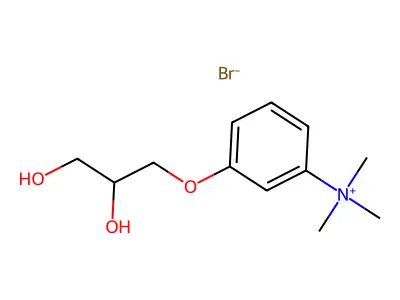 Ammonium, (m-(2,3-dihydroxypropoxy)phenyl)trimethyl-, bromide structure