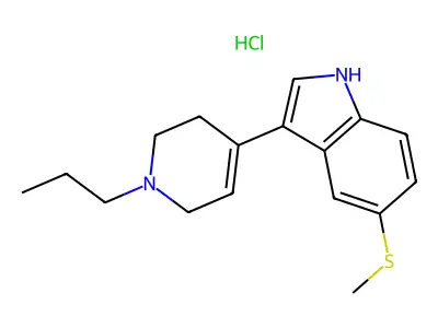 1H-Indole, 5-(methylthio)-3-(1-propyl-1,2,3,6-tetrahydro-4-pyridinyl)-, monohydrochloride structure