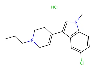 1H-Indole, 5-chloro-1-methyl-3-(1-propyl-1,2,3,6-tetrahydro-4-pyridinyl)-, monohydrochloride structure