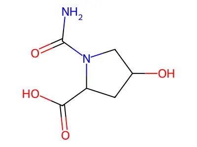(2S,4R)-1-carbamoyl-4-hydroxypyrrolidine-2-carboxylic acid structure