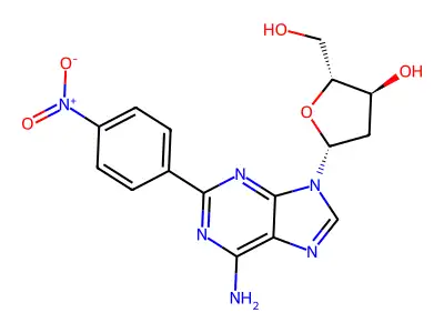 9-[2-Deoxy-2-(4-nitrophenyl)pentofuranosyl]-9H-purin-6-amine structure
