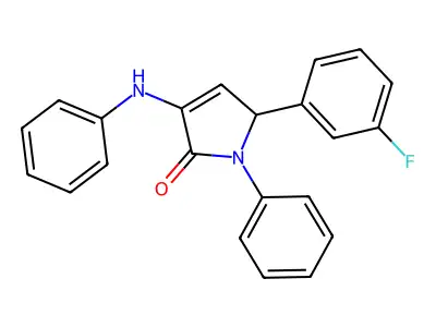 4-anilino-2-(3-fluorophenyl)-1-phenyl-2H-pyrrol-5-one structure