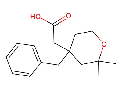 (4-Benzyl-2,2-dimethyl-tetrahydro-pyran-4-yl)-acetic acid structure