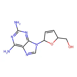 [(2S,5R)-5-(2,6-diaminopurin-9-yl)-2,5-dihydrofuran-2-yl]methanol structure