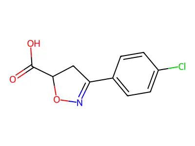 3-(4-Chlorophenyl)-4,5-dihydroisoxazole-5-carboxylic acid structure