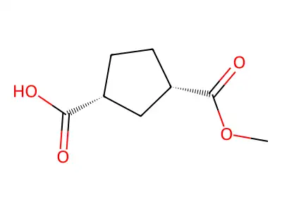 3-(Methoxycarbonyl)cyclopentane-1-carboxylic acid structure