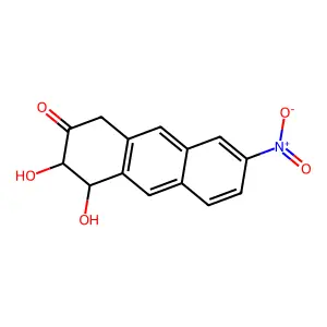 2-Nitroanthracene 7-keto-5,6,7,8-tetrahydro-trans-5,6-diol structure