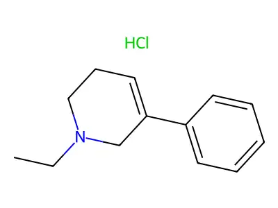 Pyridine, 1,2,3,6-tetrahydro-1-ethyl-5-phenyl-, hydrochloride structure