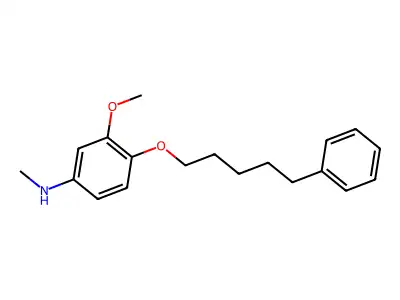 m-Anisidine, N-methyl-4-((5-phenylpentyl)oxy)- structure