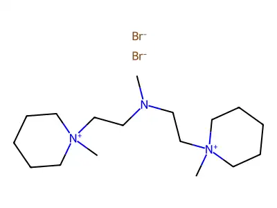 Piperidinium, 1,1'-((methylimino)diethylene)bis(1-methyl-, dibromide structure