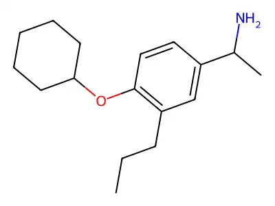 Benzylamine, 4-(cyclohexyloxy)-alpha-methyl-3-propyl- structure