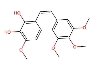 3-Methoxy-6-[2-(3,4,5-trimethoxyphenyl)ethenyl]benzene-1,2-diol structure