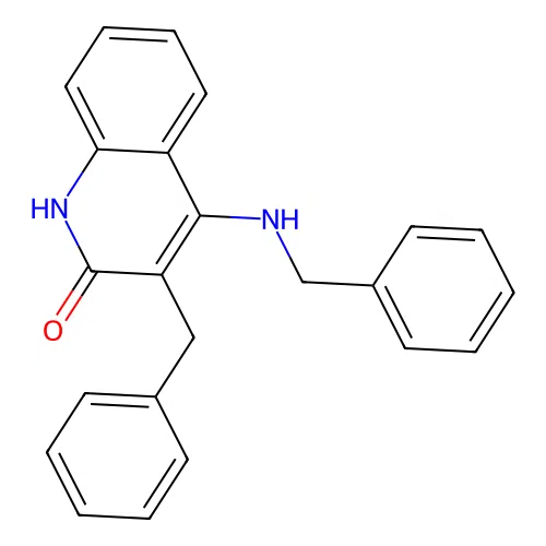 3-benzyl-4-(benzylamino)-1H-quinolin-2-one structure