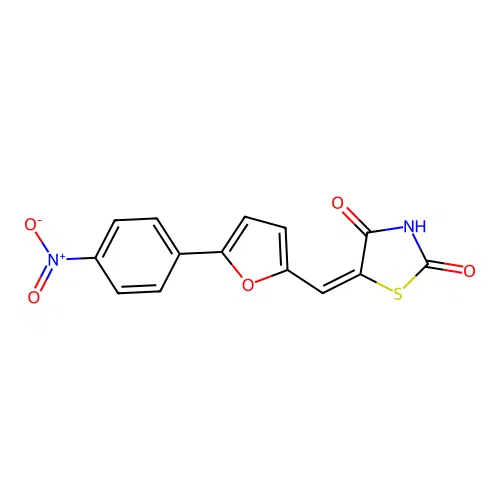 5-{[5-(4-Nitrophenyl)-2-furyl]methylene}-1,3-thiazolidine-2,4-dione structure