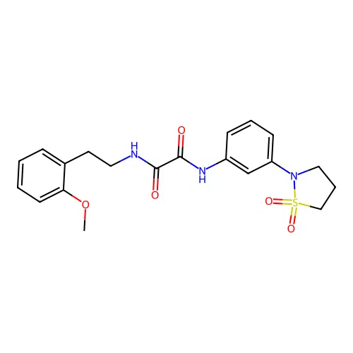 N1-(3-(1,1-dioxidoisothiazolidin-2-yl)phenyl)-N2-(2-methoxyphenethyl)oxalamide structure