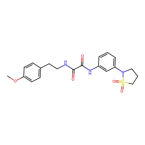 N1-(3-(1,1-dioxidoisothiazolidin-2-yl)phenyl)-N2-(4-methoxyphenethyl)oxalamide structure