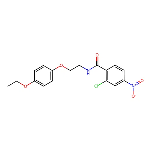 2-chloro-N-[2-(4-ethoxyphenoxy)ethyl]-4-nitrobenzamide structure