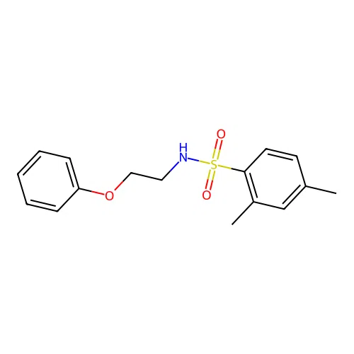 2,4-dimethyl-N-(2-phenoxyethyl)benzenesulfonamide structure