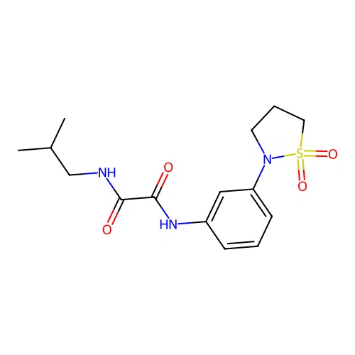 N1-(3-(1,1-dioxidoisothiazolidin-2-yl)phenyl)-N2-isobutyloxalamide structure
