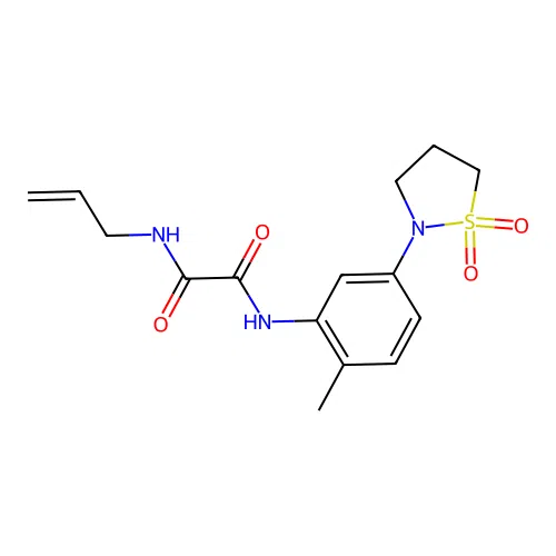 N1-allyl-N2-(5-(1,1-dioxidoisothiazolidin-2-yl)-2-methylphenyl)oxalamide structure