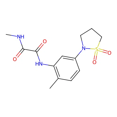 N1-(5-(1,1-dioxidoisothiazolidin-2-yl)-2-methylphenyl)-N2-methyloxalamide structure