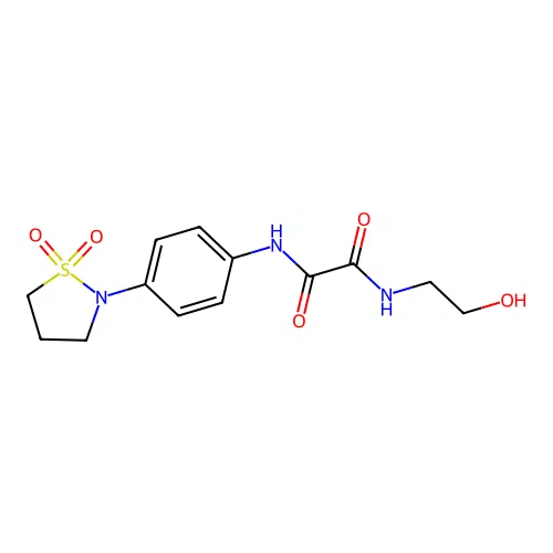 N1-(4-(1,1-dioxidoisothiazolidin-2-yl)phenyl)-N2-(2-hydroxyethyl)oxalamide structure