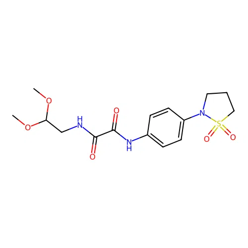 N1-(2,2-dimethoxyethyl)-N2-(4-(1,1-dioxidoisothiazolidin-2-yl)phenyl)oxalamide structure