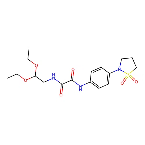 N1-(2,2-diethoxyethyl)-N2-(4-(1,1-dioxidoisothiazolidin-2-yl)phenyl)oxalamide structure