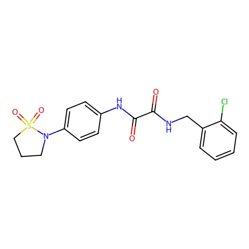 N1-(2-chlorobenzyl)-N2-(4-(1,1-dioxidoisothiazolidin-2-yl)phenyl)oxalamide structure